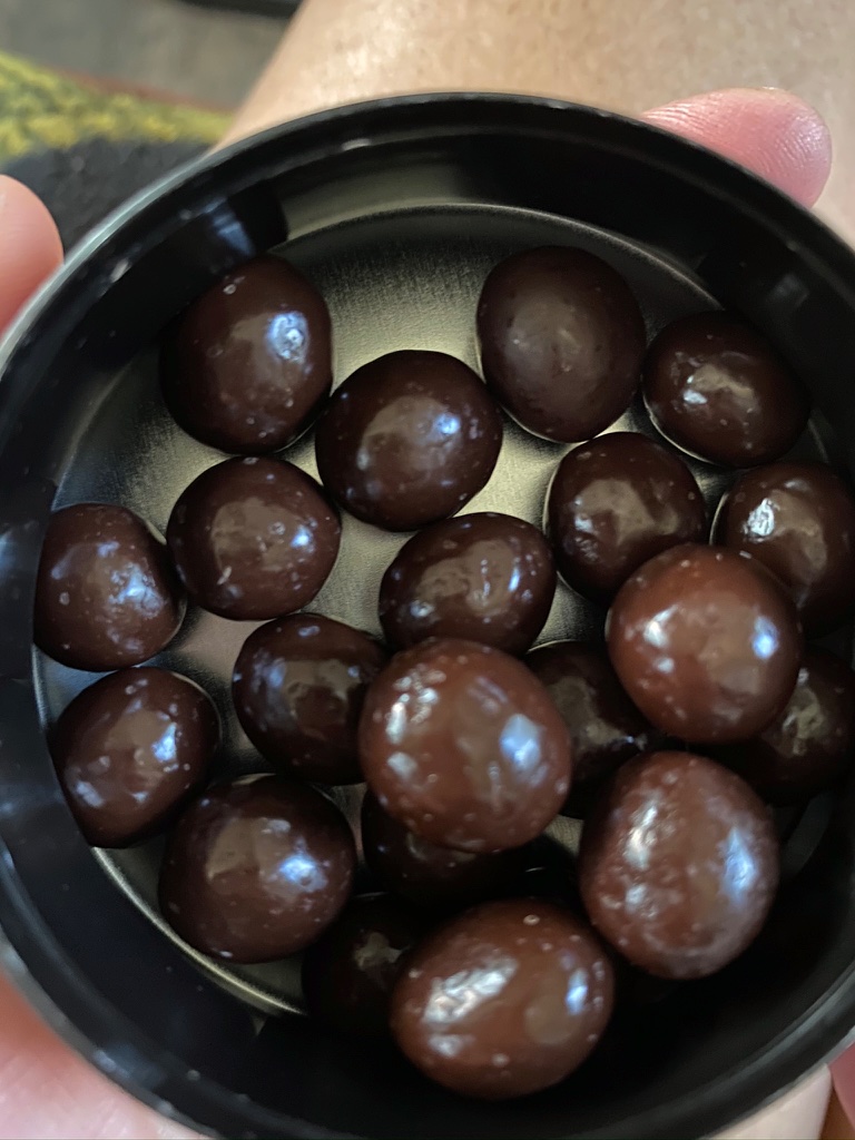 My reviews Terra Cannabis Infused Espresso Beans coated in Dark